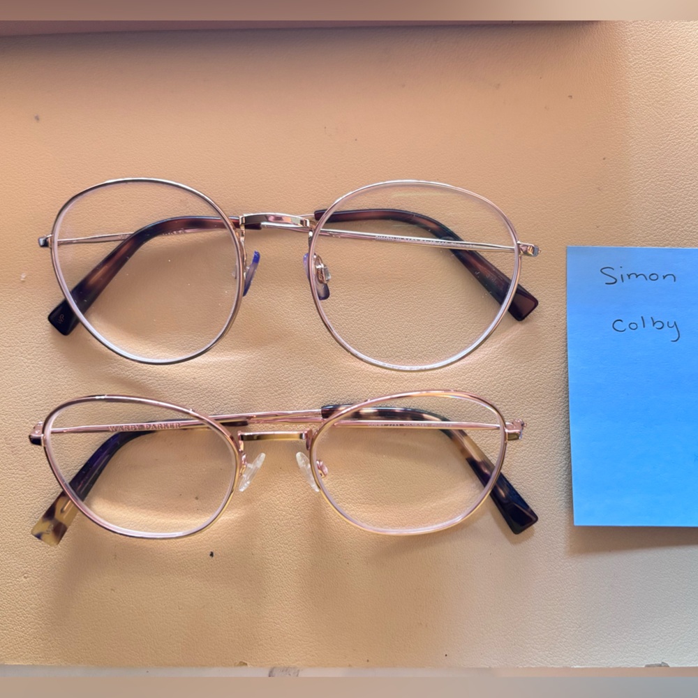 Warby Parker wired glasses OD -1.50 OS -2.00